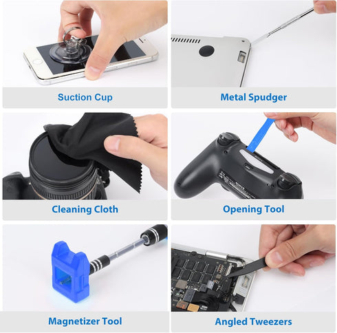 STREBITO 142-Piece Electronics Precision Screwdriver Sets with 120 Bits Magnetic Repair Tool Kit for iPhone, MacBook,