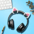 kwmobile Cat Ears for Overear Headphone (Set of 2), Fits Headbands 1" to 1.5" Diameter, White/Dark Pink