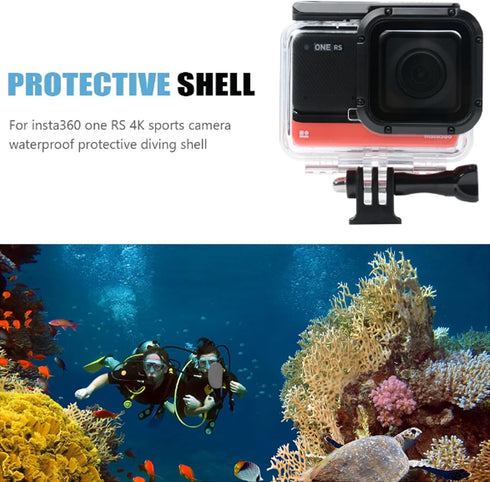 Waterproof Housing Case for Insta360 ONE RS 4K Edition, Underwater Diving Shell 60M Accessories