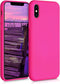 kwmobile Case Compatible with Apple iPhone Xs, Slim Protective TPU Silicone Phone Cover in Neon Pink