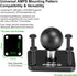 FANAUE Aluminum1'' 4-Hole 1" Ball Mount Base with AMPS Square Plate and Ball Adapter Compatible B Size Double Socket