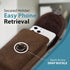 Hengwin Genuine Leather Vertical Cell Phone Holster, Fits iPhone 15 Pro Max 14 Pro Max 13 Pro Max 12 Pro Max, Samsung