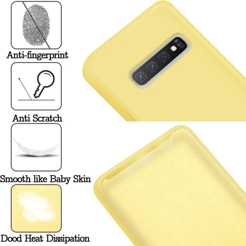 Liquid Silicone Case for Samsung Galaxy S10 Plus, Gel Rubber Shockproof Cover for 6.4 inch Galaxy S10 Plus