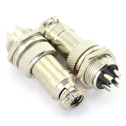 5Pairs GX16 4Pin Male Female Circular Aviation Connector Plug, 16MM Wire Panel Metal Connector