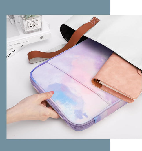 TiMOVO 13 Inch Tablet Sleeve for iPad Air 2024, iPad Pro 12.9" M2 2022/2021, Protective Bag with Pocket, Purple