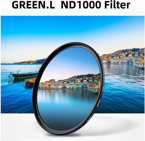 43mm ND1000 Filter, Slim 10-Stop Fixed Neutral Density ND Filter 43mm for Camera Lens