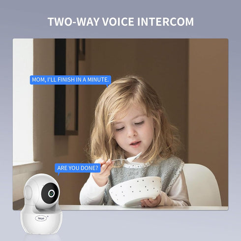 WiFi Security Home Camera, Baby Monitor Wireless IP Camera with Night Vision, Two Way Audio, Supports 5G WiFi, White
