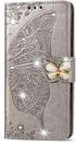 Samsung Galaxy A32 5G Case | Glitter Bling Leather Flip Wallet with Card Holder and Stand, Shockproof Crystal Grey