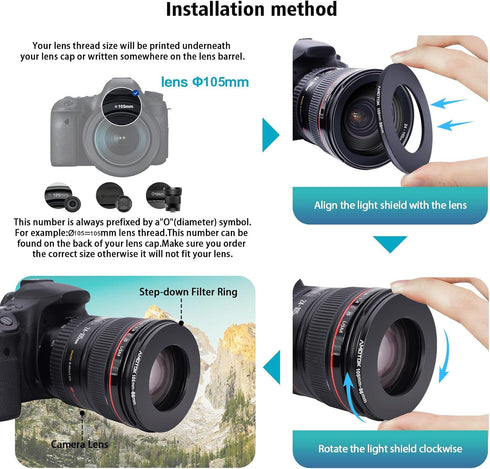 105mm to 86mm Camera Lens Adapter, 105mm-86mm Filter Step-Down Ring, CNC Machined for 86mm Filters