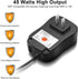 Powseed 45W Universal AC Adapter with 5V 2A USB Port, DC Power Supply Cord with 8 Tips