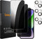 iPhone 14 Plus 6.7-Inch Privacy Screen Protector 3+3 Pack, Anti-Spy Tempered Glass, 9H Hardness, Bubble-Free, Case
