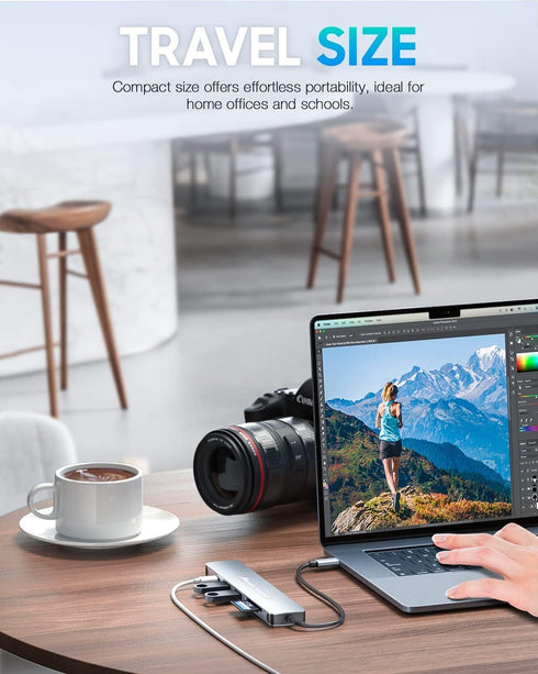 Hiearcool USB C Hub, 7-in-1 USB C Multi-Port Adapter for MacBook Pro, USB C to HDMI Hub Dongle Compatible with USB C