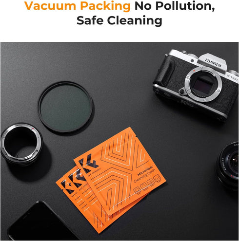 K&F Concept 52mm Lens Cap Cover, 4-in-1 Center Pinch Lens Cover with Anti-Loss Keeper Leash & Microfiber Cleaning Cloth
