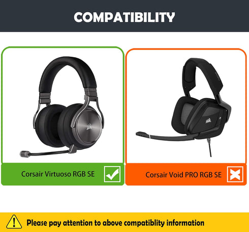 Replacement Earpads Cushion Compatible with Corsair Virtuoso RGB SE Gaming Headset (Round) Cool Gel Ear pads with Cooling Gel layer