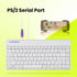 Perixx PERIBOARD-409PW Wired PS2 Mini Keyboard - White - US English Layout - 12.36x5.75x0.79 inches Dimension
