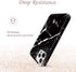 JIAXIUFEN Compatible iPhone 12 Pro Case, Marble Slim Shockproof TPU Soft Rubber Cover (Black)