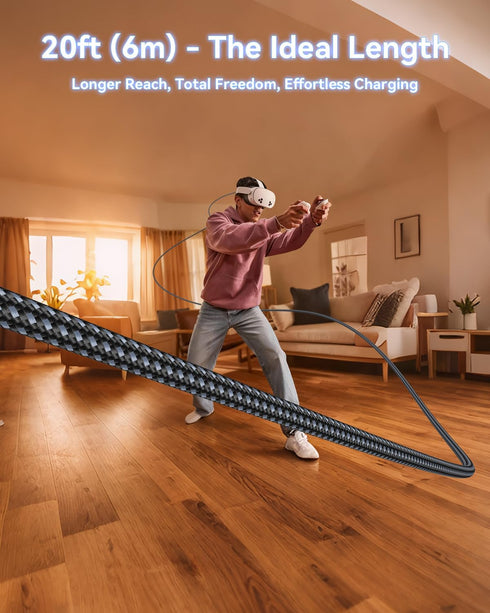 Bawanfa 20Ft, 20Gbps 240W 4K@60Hz 17, USB C to USB C Cable Data Transfer, PD Fast Charging, Video Support, Durable
