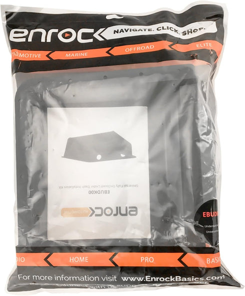 Enrock Universal Car Stereo Fully Enclosed Under Dash/Overhead Installation Mounting Kit for DIN Radio Receiver