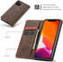 SINIANL iPhone 11 Pro Wallet Case, Leather Flip Case with Kickstand, Credit Card Slot, Magnetic Closure, Coffee