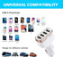 SUNDA 48W/9.6A USB Fast Car Charger, 4-Ports Car Charger Adapter for Apple and Android Smartphones