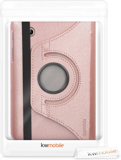 kwmobile Rotating Case for Samsung Galaxy Tab 2 7.0 P3110 / P3100, PU Leather Cover with Stand - Rose Gold