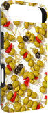 Retro Cocktail Foodie Aesthetic Accessories Retro Bar Cart Martini Olive Skewer Pattern Women Case for iPhone Air