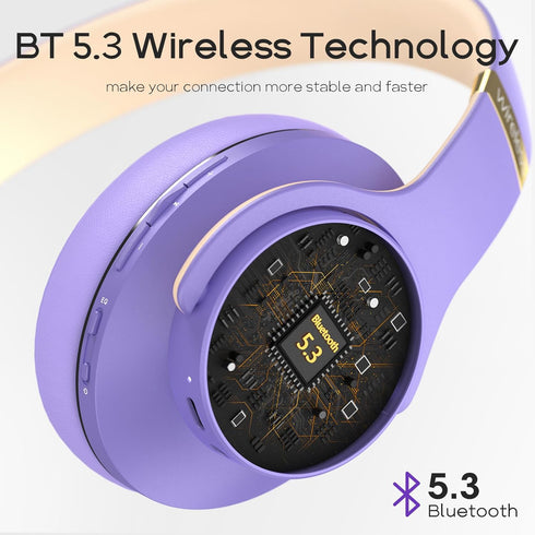 DOQAUS Bluetooth Headphones Over Ear, 90 Hours Playtime, Wireless Headphones with Noise Isolating HiFi Stereo Sound