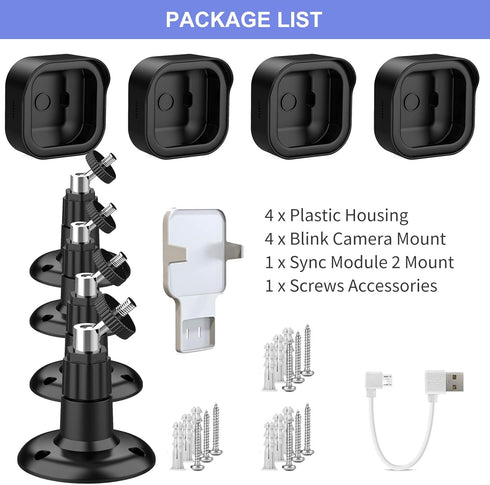 Wall Mount for Blink Outdoor 4 (4th Gen) and Blink Outdoor (3rd Gen), 4 Pack Weatherproof Housing with Adjustable Mount