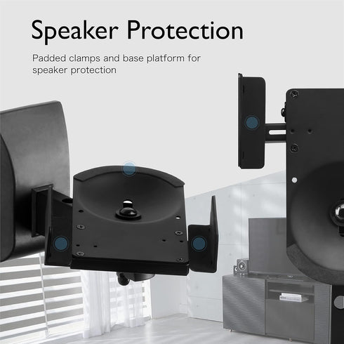 TNP Dual Bookshelf Speaker Wall Mount - 2 Pack, Adjustable, Compatible with Sony, Bose, Yamaha, Pioneer, Supports 66 lbs