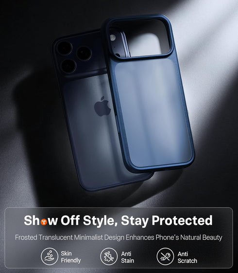 TORRAS 17 17 for iPhone Pro Case, Beyond Military-Grade Protection, Camera Control Button, DIY Buttons, Translucent
