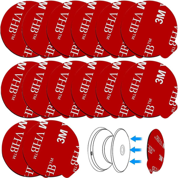14 Pack 3M Very High Bond Sticky Adhesive Replacement Compatible with Socket Mount Base VHB Sticker Pads (Red)