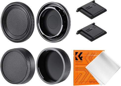 K&F Concept F Mount Lens Cap & Body Cap Cover Kit for Nikon F Mount Cameras D5 D6 D500 D610 D750 D780