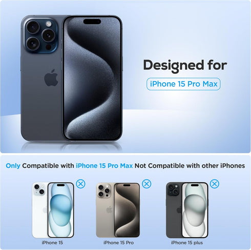UARMOR HD Clear Screen Protector for iPhone 15 Pro Max (6.7"), 9H Tempered Glass, Easy Installation Kits, 2 Pack