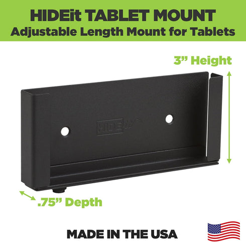 HIDEit Mounts Uni-T Universal Tablet Wall Mount, Adjustable Black Steel Mount for iPad and Samsung Tablets