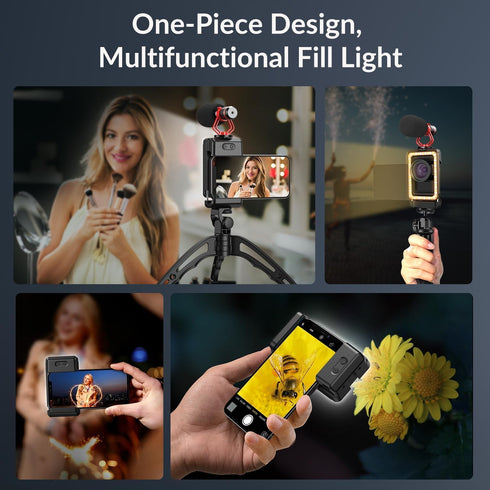 MIAO LAB 15X 15X 17mm 15/15Pro/15Pro Phone Macro Lens with LED Fill Light, Macro Lens + Thread Lens Adapter for iPhone