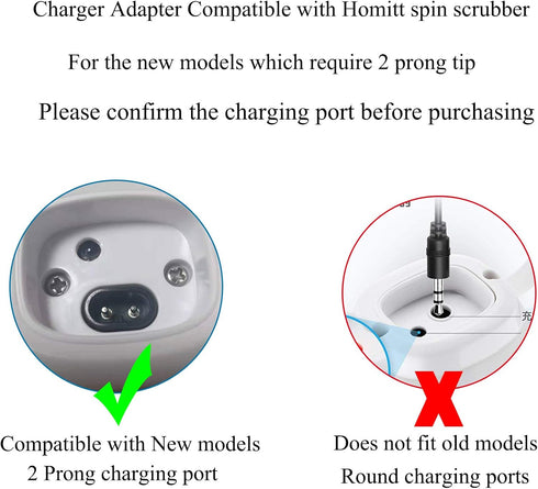 WUKUR Charger for Homitt Electric Spin Scrubber, AC Adapter for HM115C, HM115CW, HM115CD, HM115CG and More