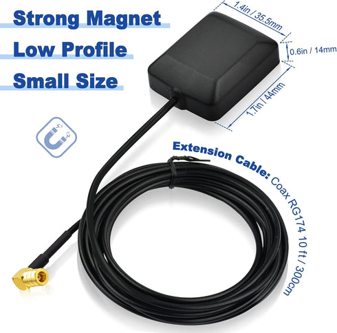 Eightwood Mini Satellite Radio Antenna, SMB Right Angle Connector for Sirius XM Car Vehicle Truck RV HD Radio