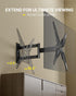 Full Motion TV Wall Mount Swivel Tilt for 26-60 Inch TVs and Monitors up to 70lbs, Single Stud Corner Outdoor Wall