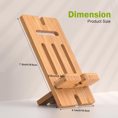 Pezin & Hulin Cell Phone Tablet Stand, Bamboo Wooden Smart Phone Desktop Charging Dock Holder for Pad, Phone 8 Plus X