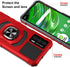 Customerfirst Compatible for Cricket Outlast Case, Tempered Glass Screen Protector & Ring Kickstand (Red)