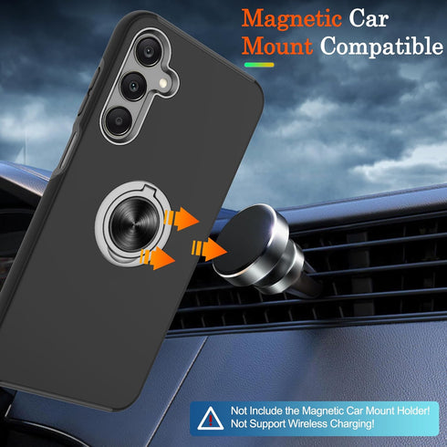 for Samsung Galaxy A15 5G Case with Screen Protector×2, 360° Magnetic Ring Holder Kickstand Phone Case for Samsung A15