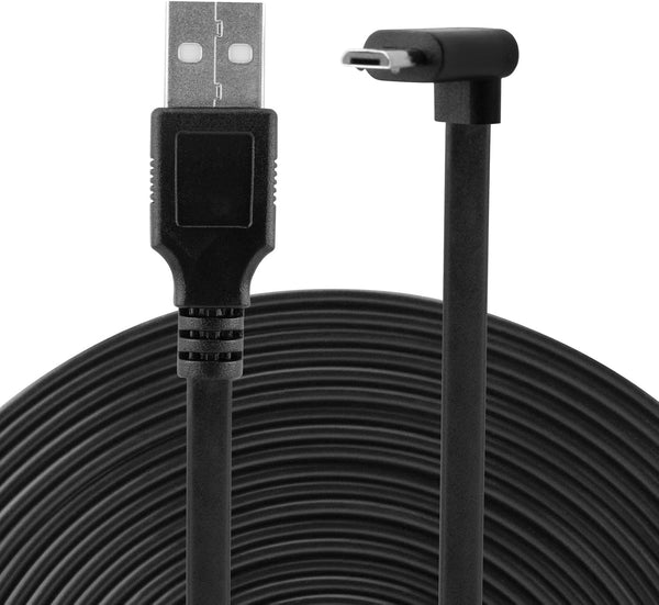 LEFXMOPHY Black Power Cord for WYZE Cam Pan V3 with 90 Degree Right Angle L-Shape Connector 20ft Micro USB