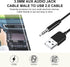 USB to 3.5mm Jack Audio Adapter, Male AUX to USB 2.0 Charge Cable for iPod Shuffle, MP3 Player, Headphones, 3.3FT
