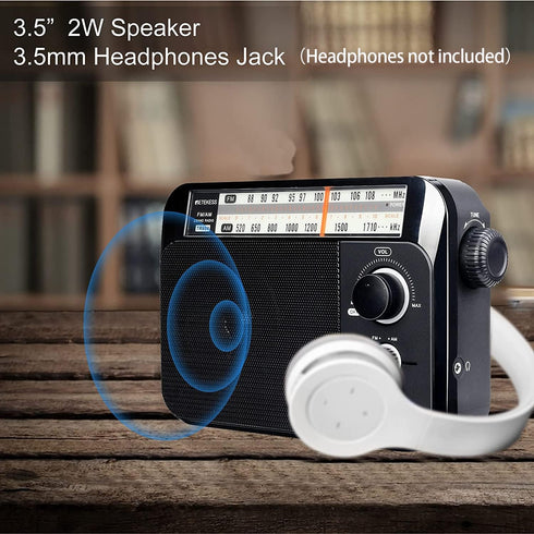 Retekess TR604 AM FM Radio, Battery Operated Portable Radio, Plug in Wall, Big Speaker