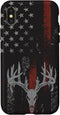 iPhone X/XS Case, American Flag Whitetail Deer Buck Hunting USA FLAG Hunter