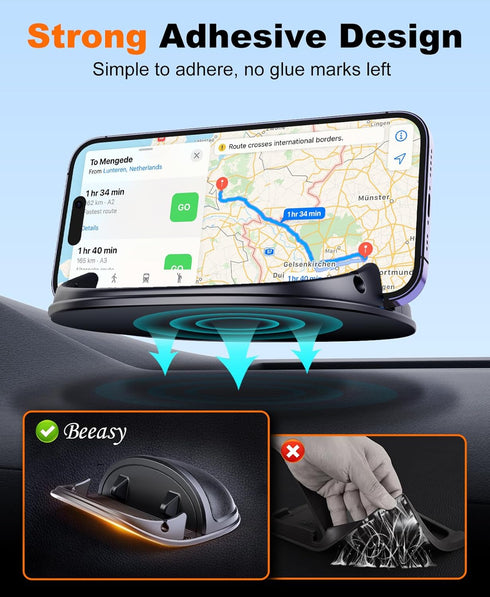 Beeasy Car Phone Holder, Dashboard Anti-Slip Silicone Pad Phone Mount, Hands Free Stand for iPhone, Samsung, Android