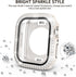 2 in 1 Waterproof Bling Case for Apple Watch, 40mm Screen Protector SE Series 6/5/4, Women Glitter Diamond Bumper