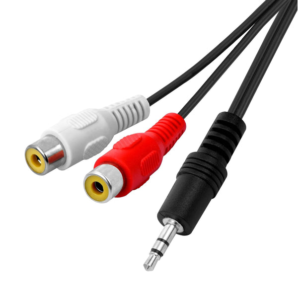 Conext Link 3.5mm 1/8" Stereo Male Plug to 2 RCA Female Jack Aux Audio