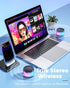 LENRUE Portable Bluetooth Speakers with Colorful Lights, Loud Sound, Mini Wireless Speaker for Kids, Teens, Women