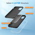 Miracase iPhone 11 Case (6.1") - Black Liquid Silicone Gel, Full Body Shockproof Cover with Screen Protector.